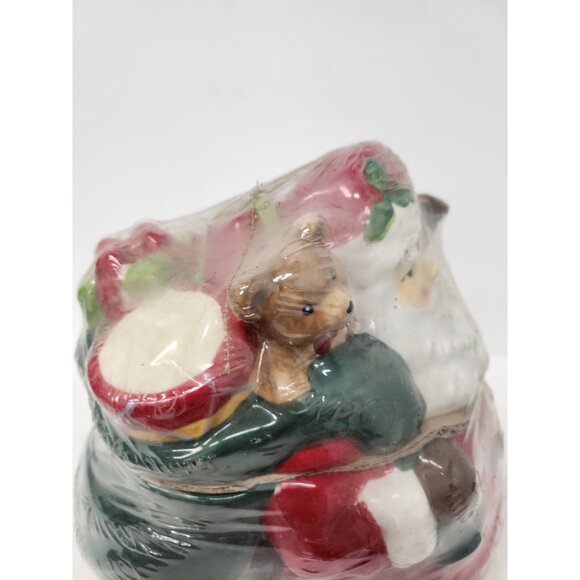 Vintage Holiday Time Santa Claus Carrying Presents Ceramic Christmas Cookie Jar - Picture 4 of 10